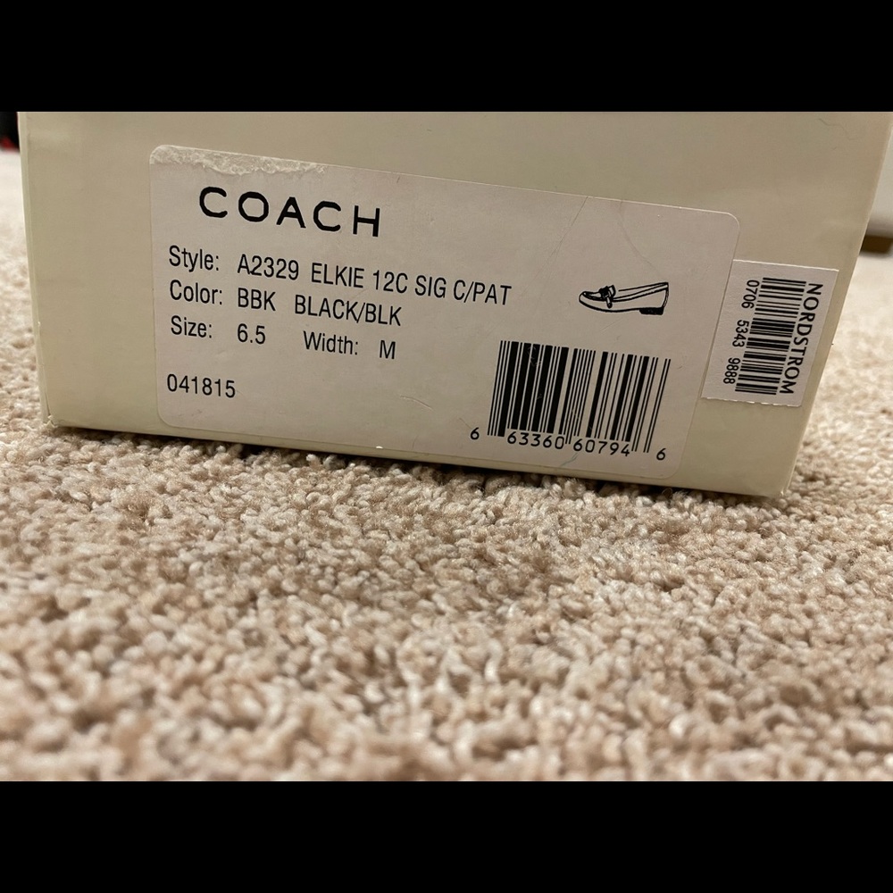 Coach Elkie Black Driving Moccasins Loafer Size 6.5 - Picture 6 of 8
